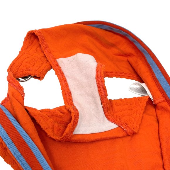 CHANEL Vintage 02S CC Logo Swimsuit Bikini #36 Swimwear Orange Nylon [102707] - Picture 12 of 13